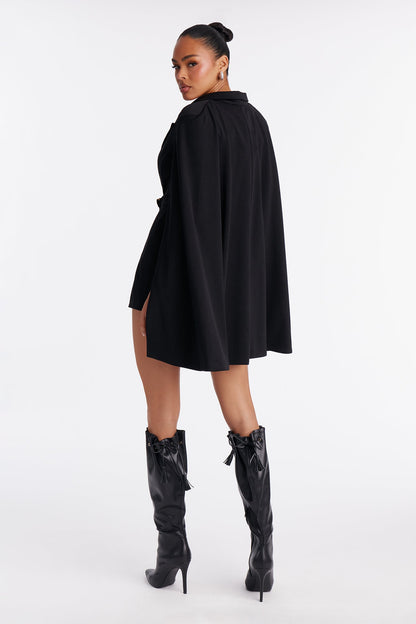 Hustler Empire Cape Sleeve Romper - Black