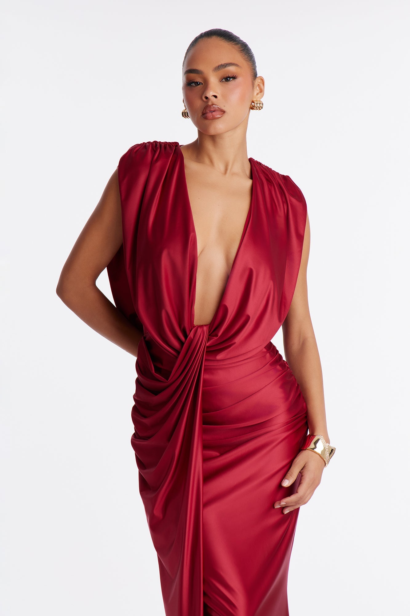 Honest Soul Satin Maxi Gown - Wine