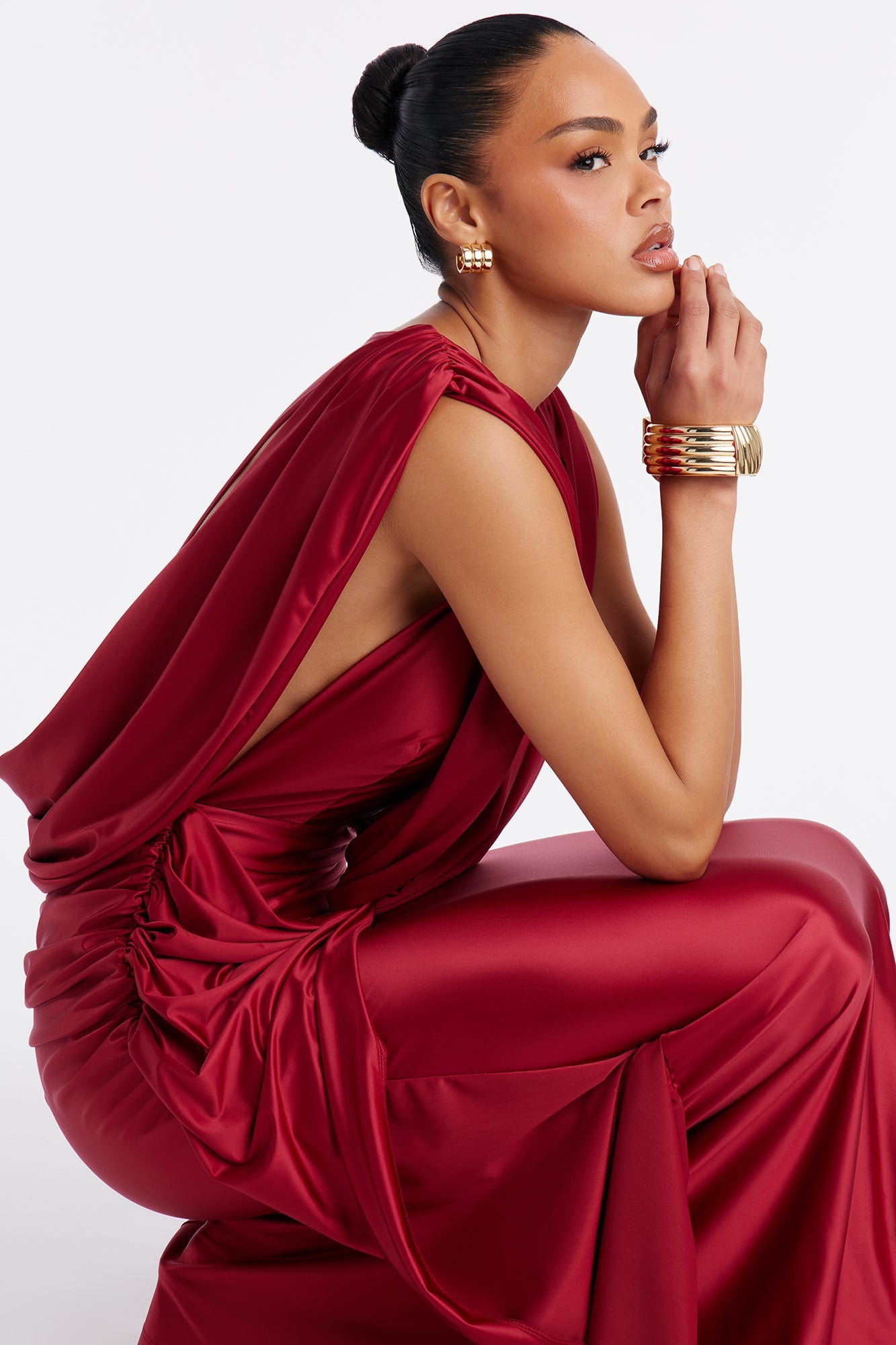 Honest Soul Satin Maxi Gown - Wine