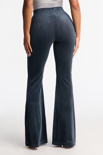 Imani Velvet Pinstripe Flare Pant 33″ - Blue