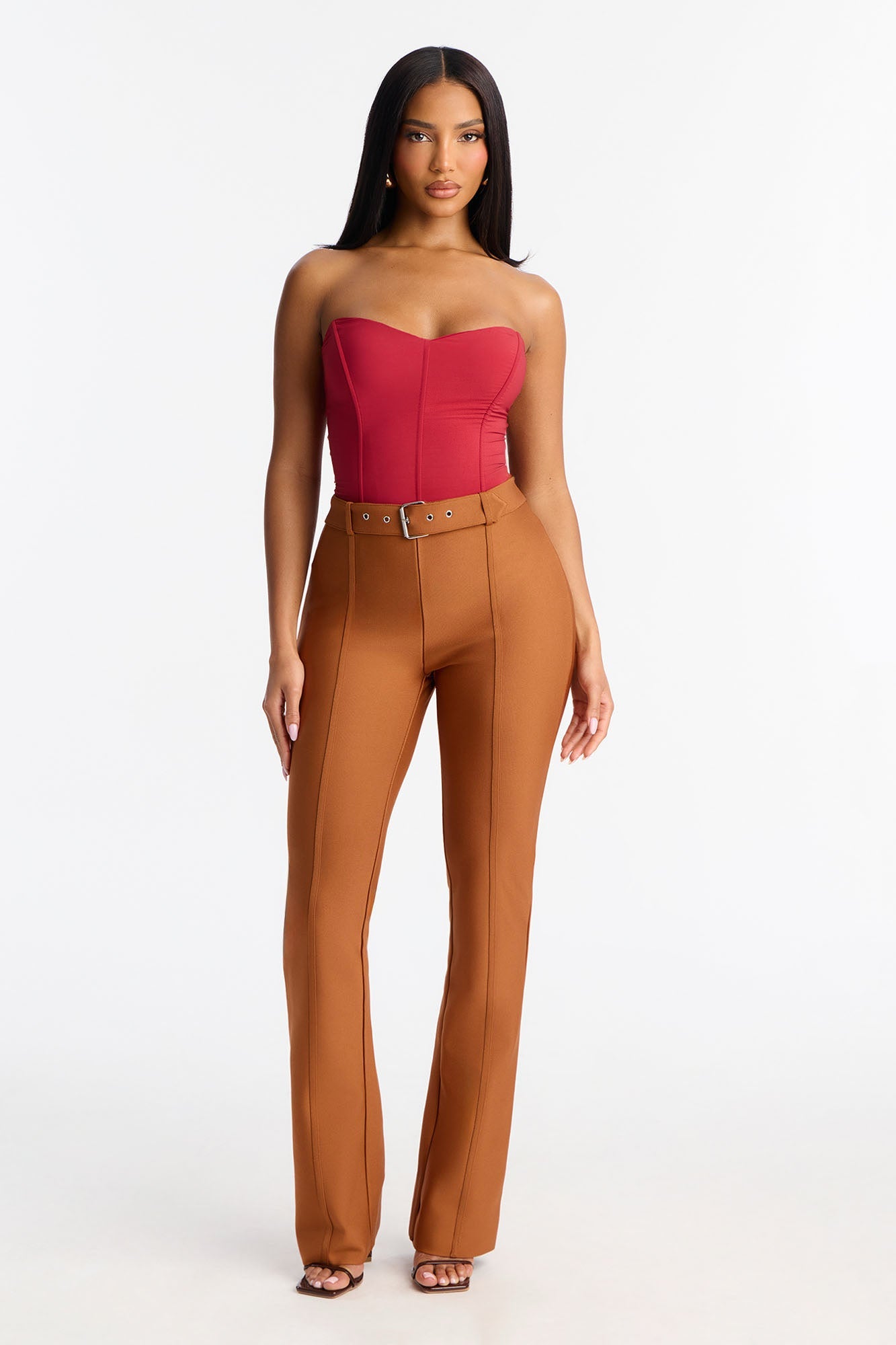 Alena Straight Bandage Pant 33 - Cognac