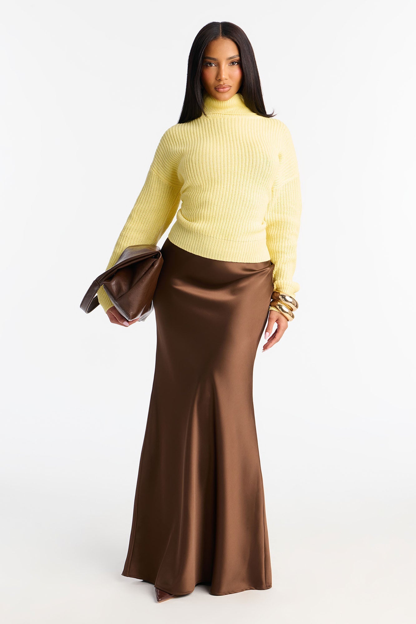 Roll With The Flow Turtleneck Sweater - Butter Yellow