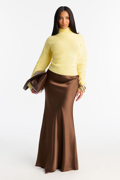 Roll With The Flow Turtleneck Sweater - Butter Yellow