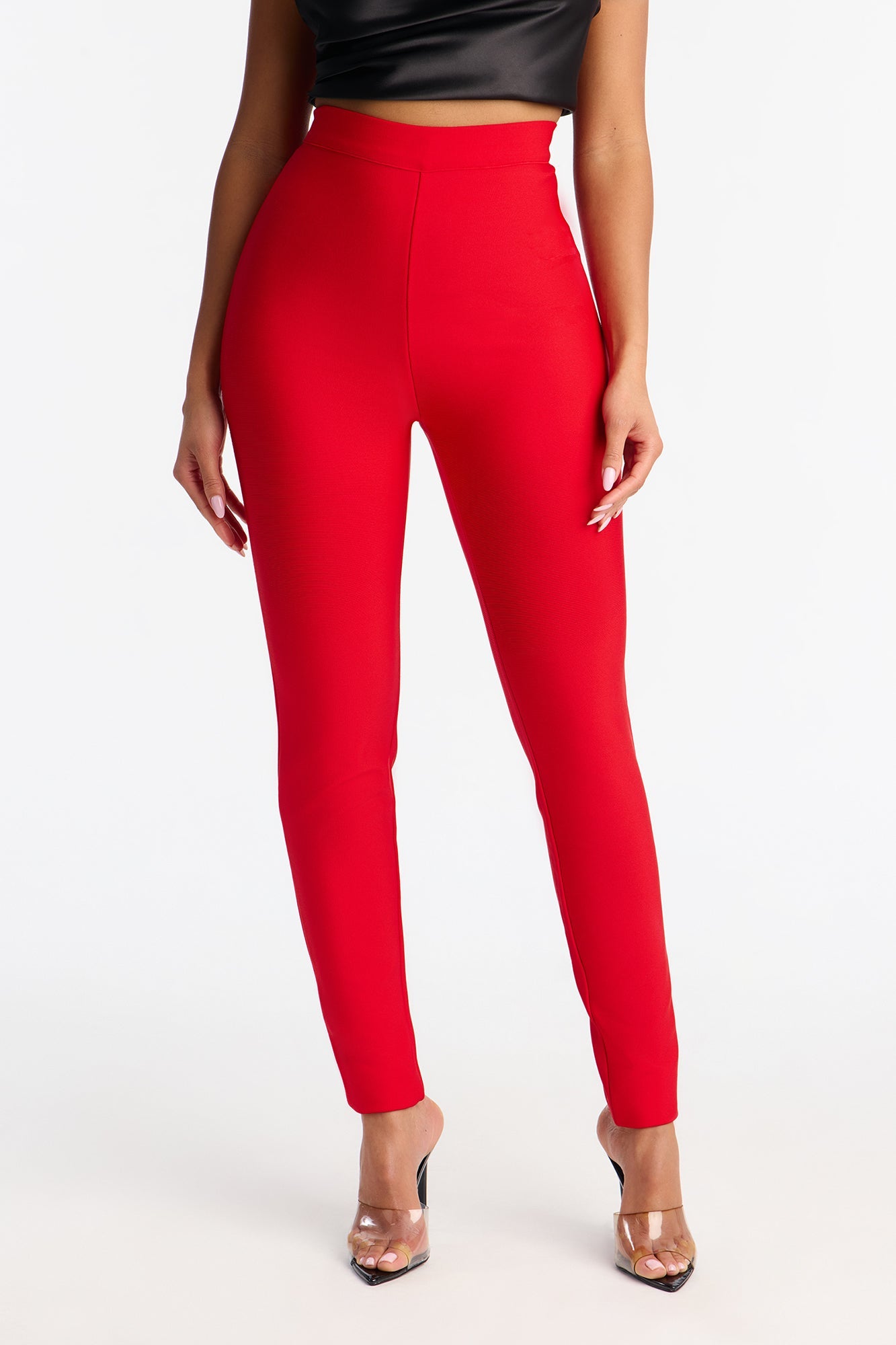Serafina Bandage Skinny Pants 27″ - Red