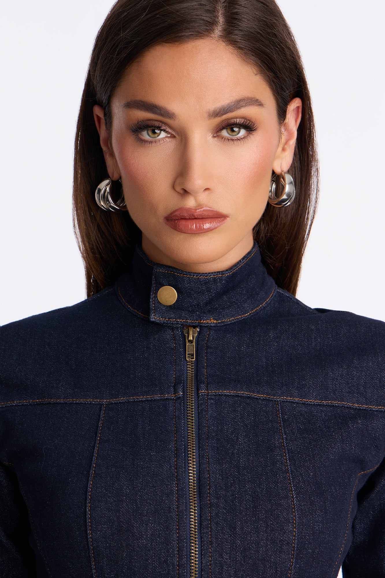 Drift Rider Moto Denim Jacket - Dark Denim