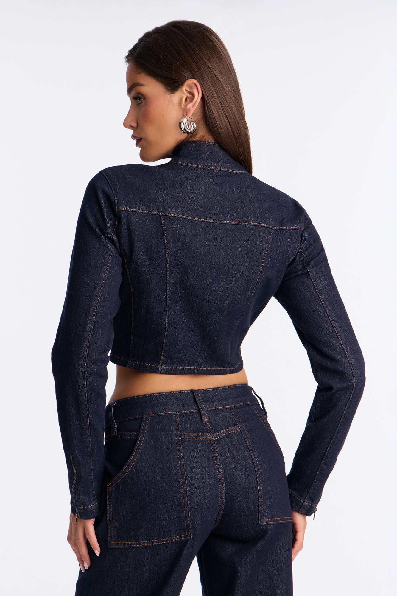 Drift Rider Moto Denim Jacket - Dark Denim