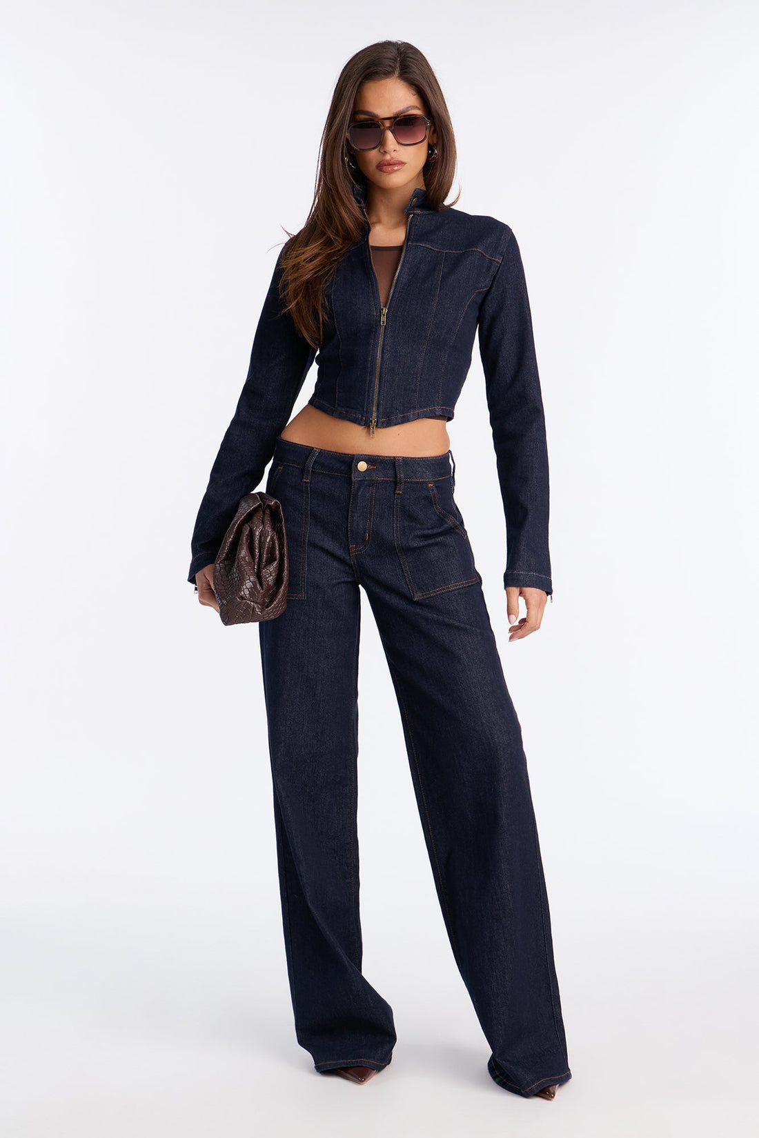 Drift Rider Wide Leg Jeans - Dark Denim