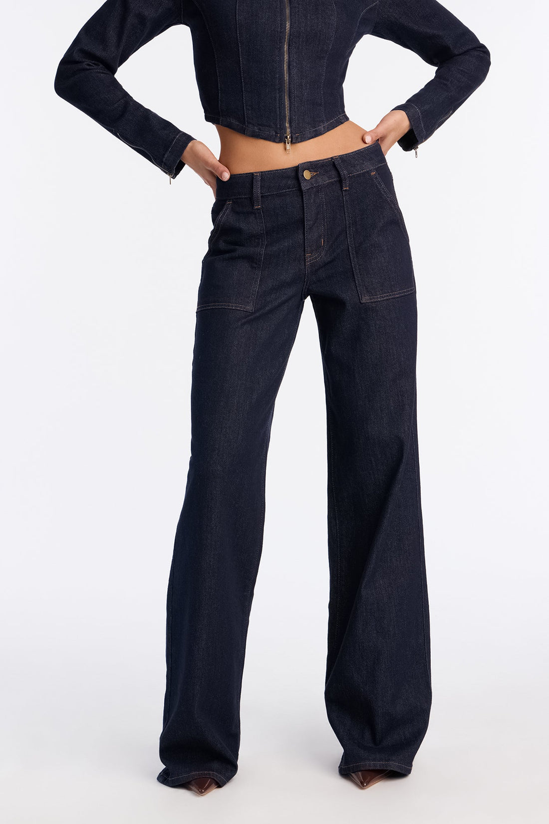 Drift Rider Wide Leg Jeans - Dark Denim