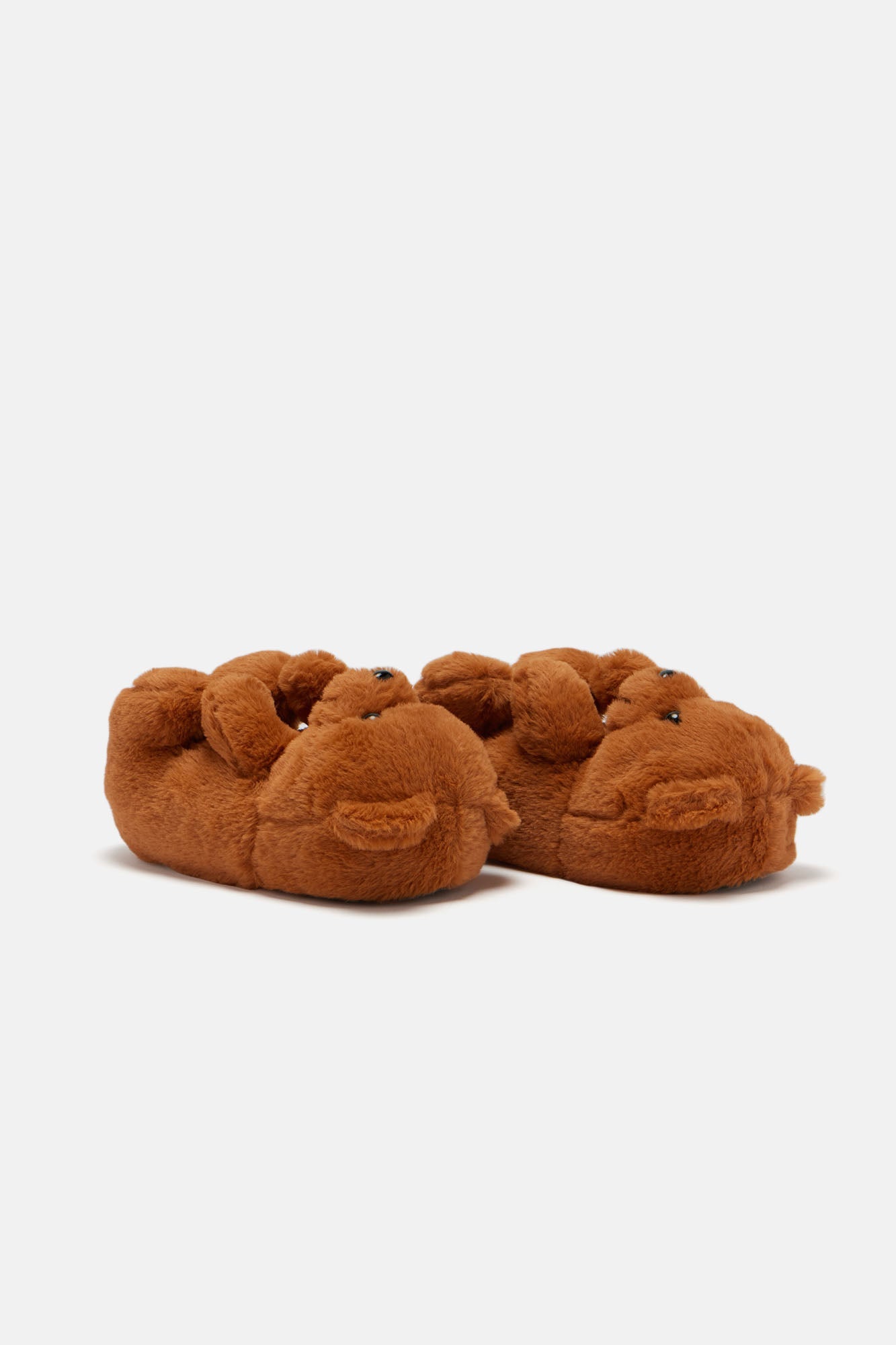 Cute And Cuddly Teddy Bear Slippers - Tan