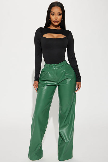 Eli Cut Out Long Sleeve Bodysuit - Black