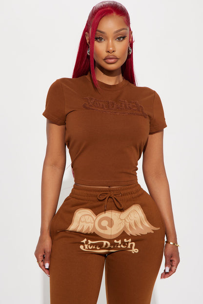Von Dutch Wings Baby Tee - Brown