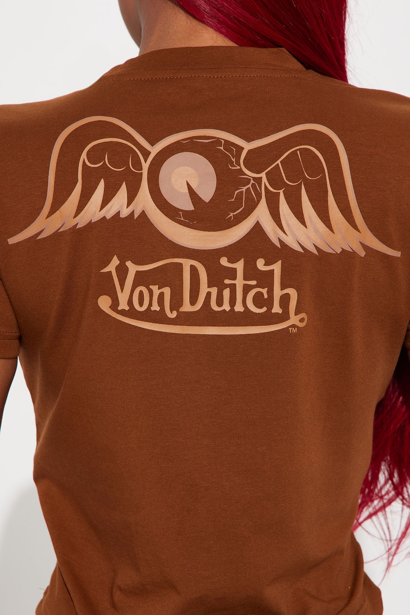 Von Dutch Wings Baby Tee - Brown