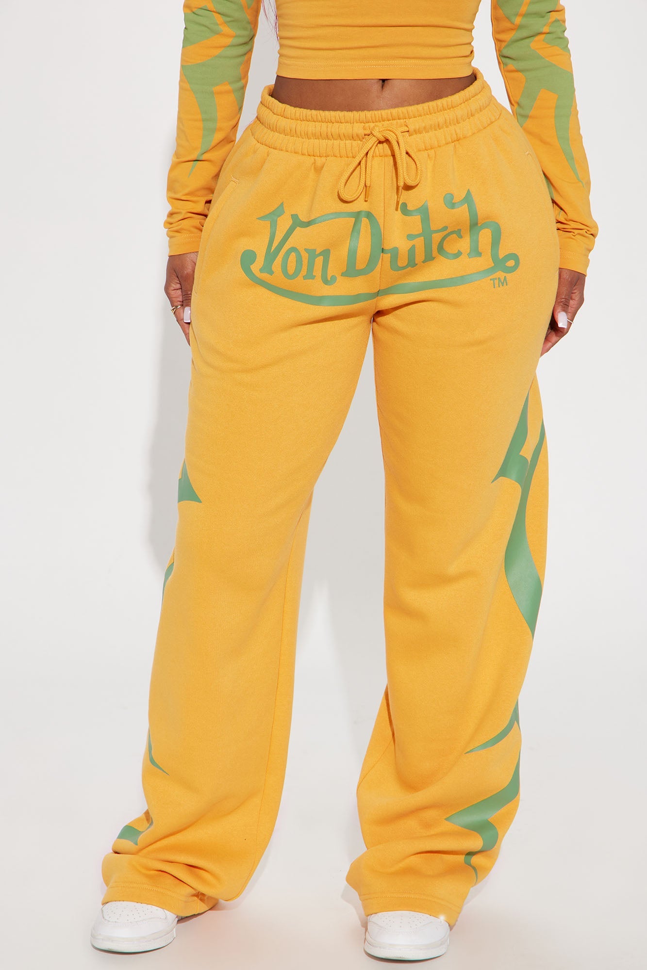 Von Dutch Trendy Wide Leg Pant - Orange/combo