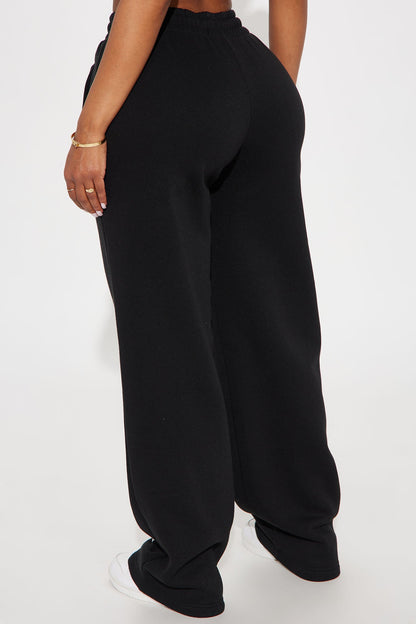 Von Dutch Washed Wide Leg Pant - Black/White