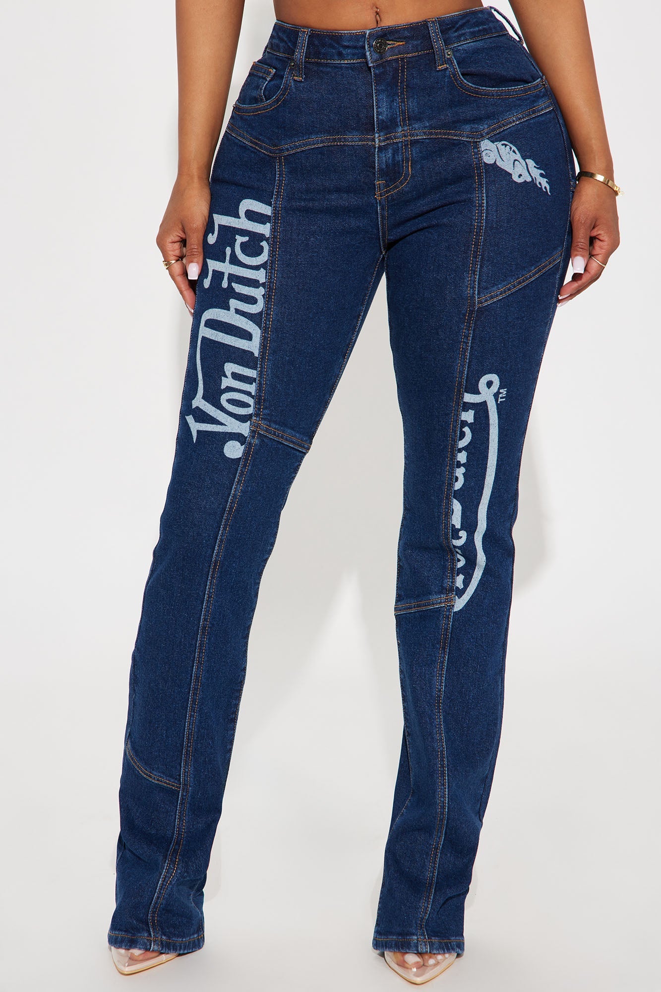 Von Dutch Seamed Bootcut Jeans - Dark Wash