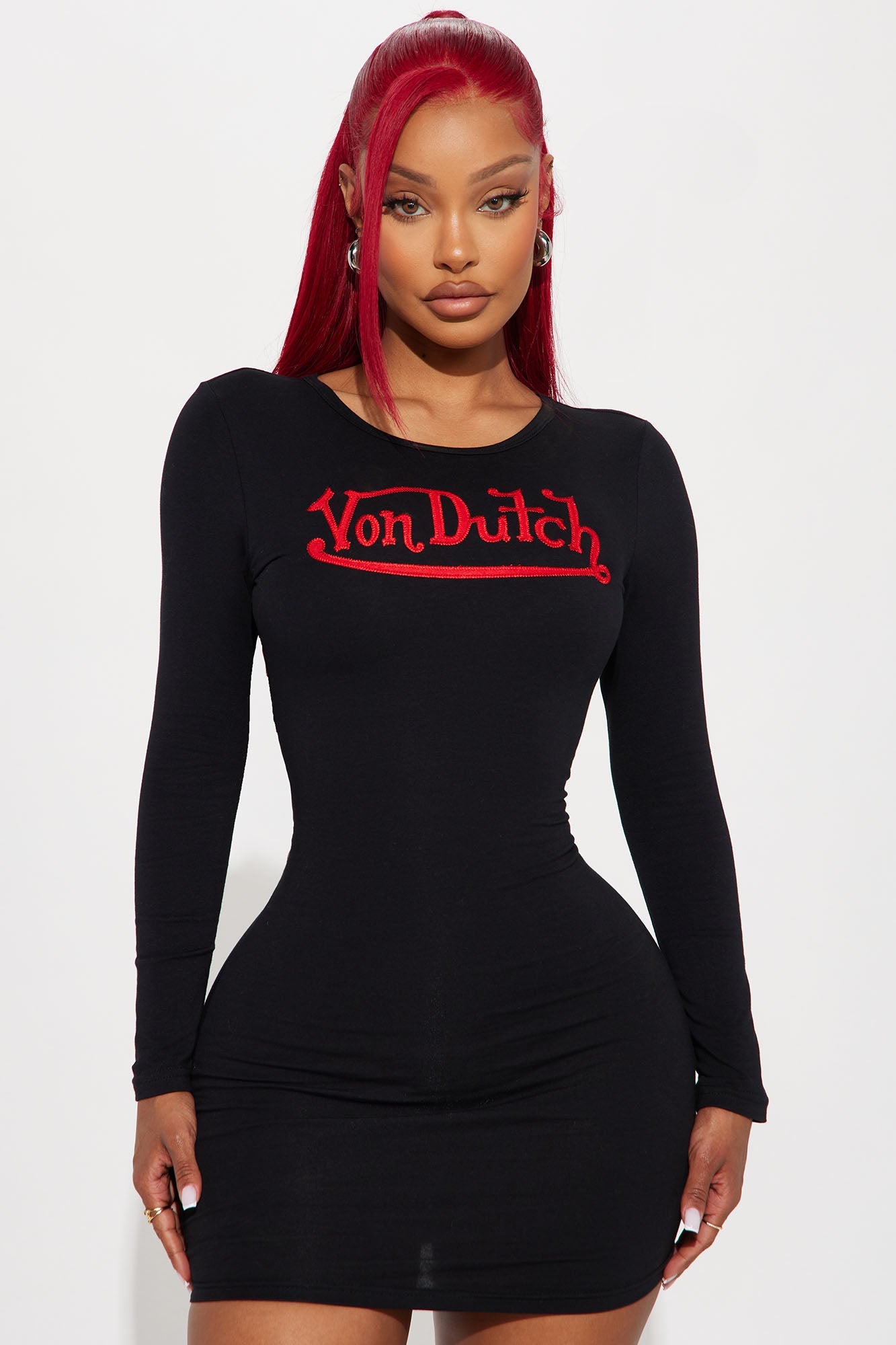 Von Dutch Embroidered Mini Dress - Black