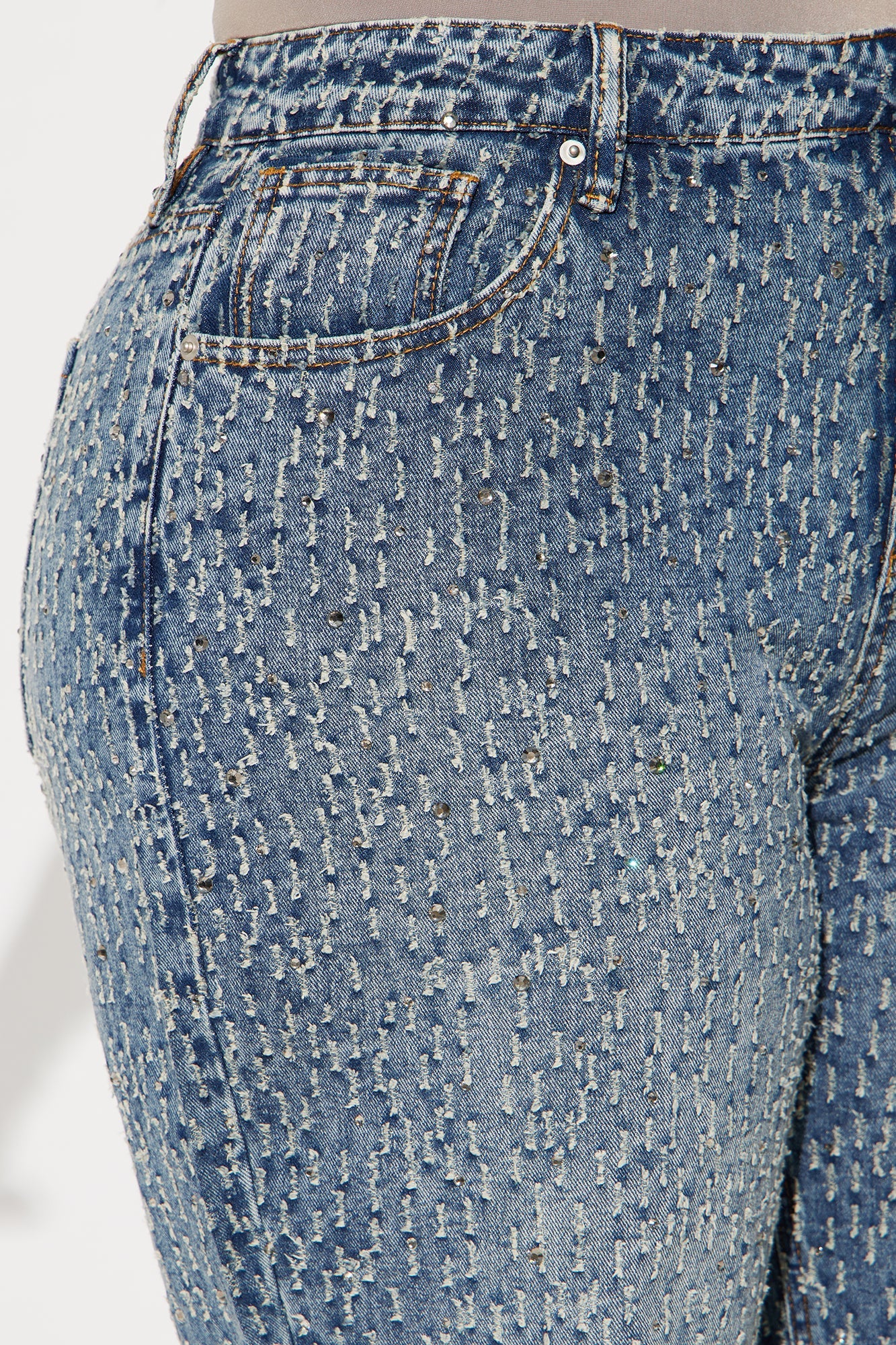 Turning The Page Embellished Wide Leg Jeans - Medium Wash