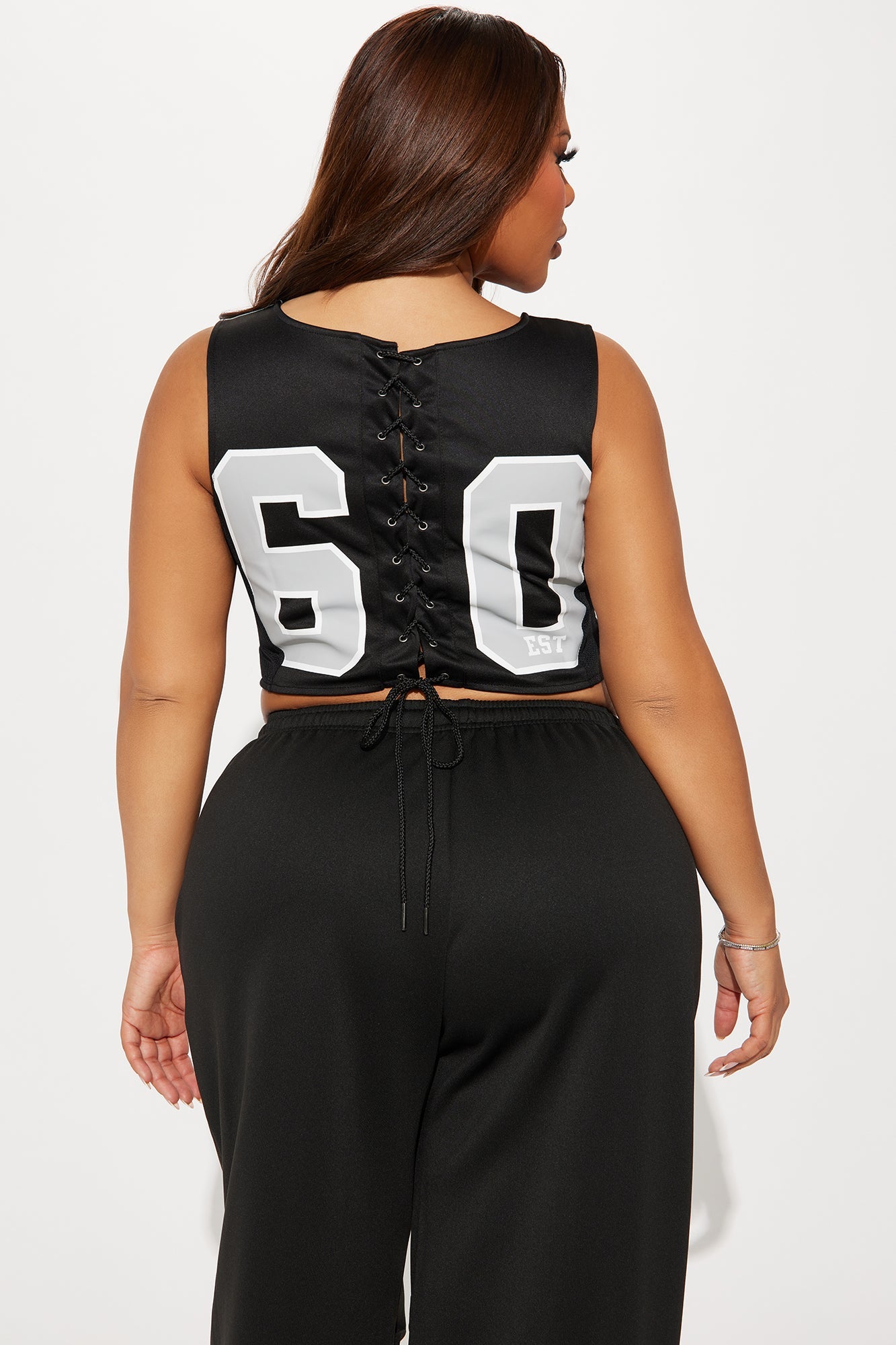 Raiders Halftime Show Corset Top - Black/Grey