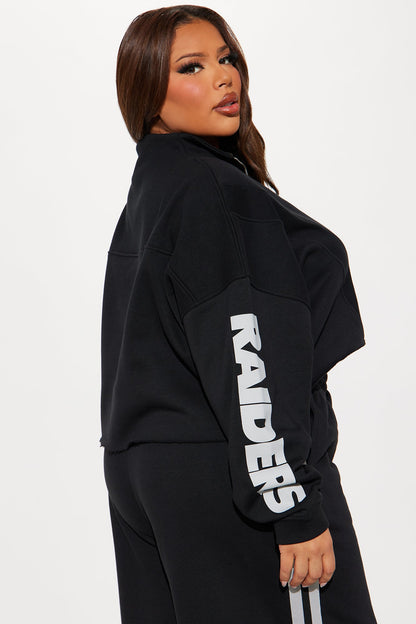 Raiders Second Half Come-Back Zip Sweatshirt - Black