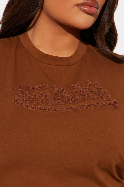 Von Dutch Wings Baby Tee - Brown