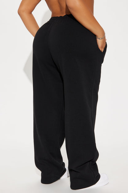 Von Dutch Washed Wide Leg Pant - Black/White