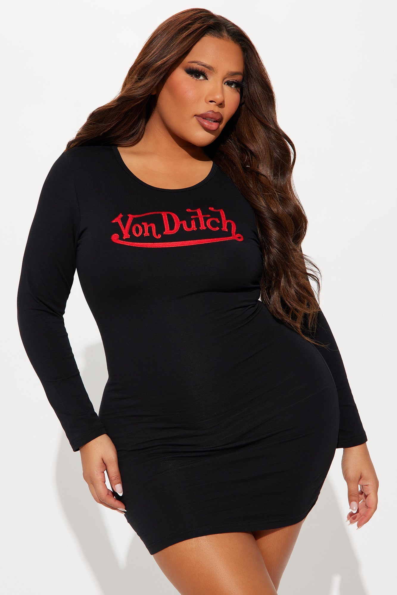 Von Dutch Embroidered Mini Dress - Black