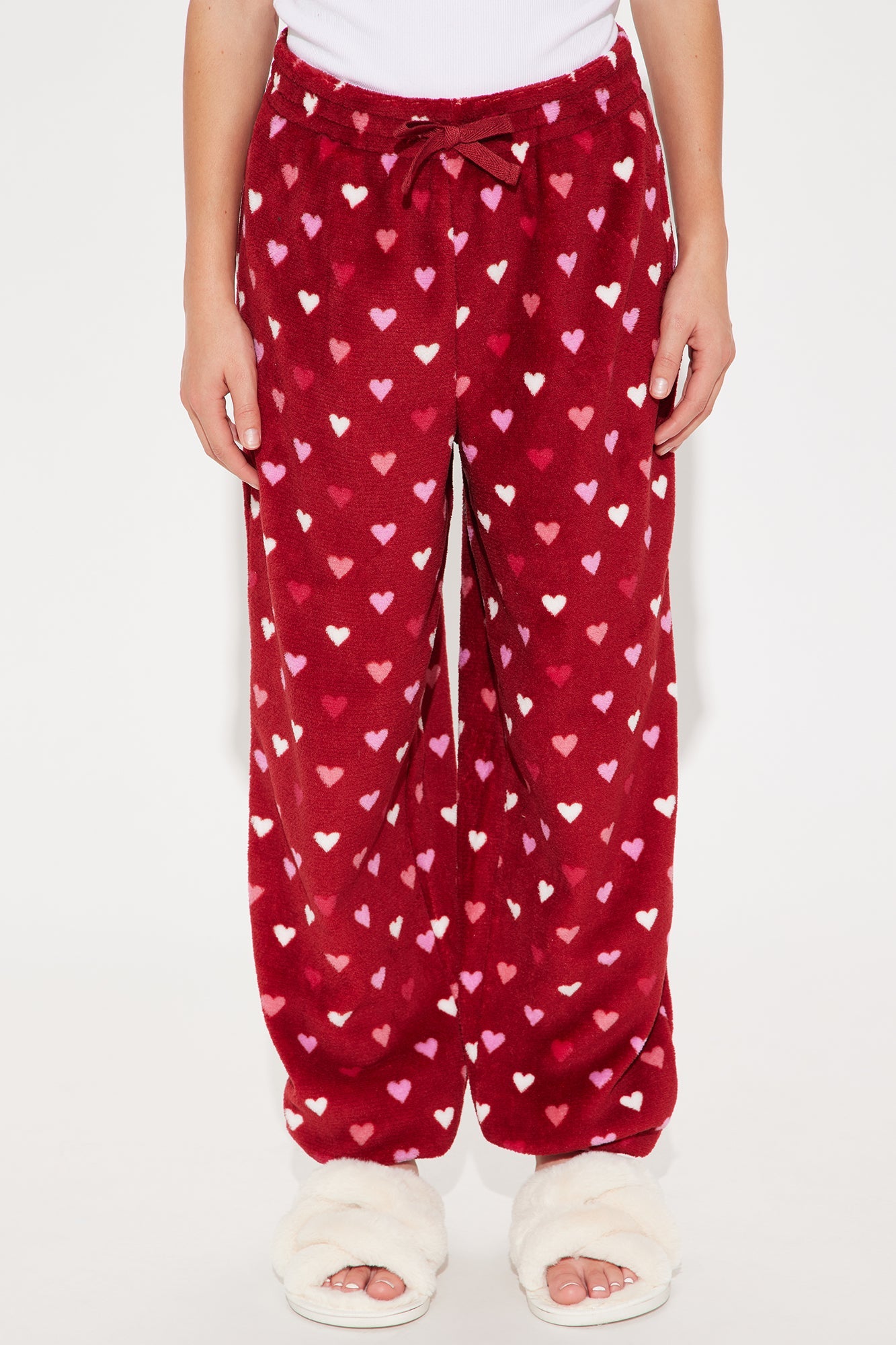 Mini My Sweetheart Plush Jogger - Burgundy/combo
