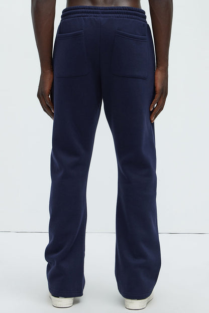 Von Dutch Split Flared Sweatpants - Navy