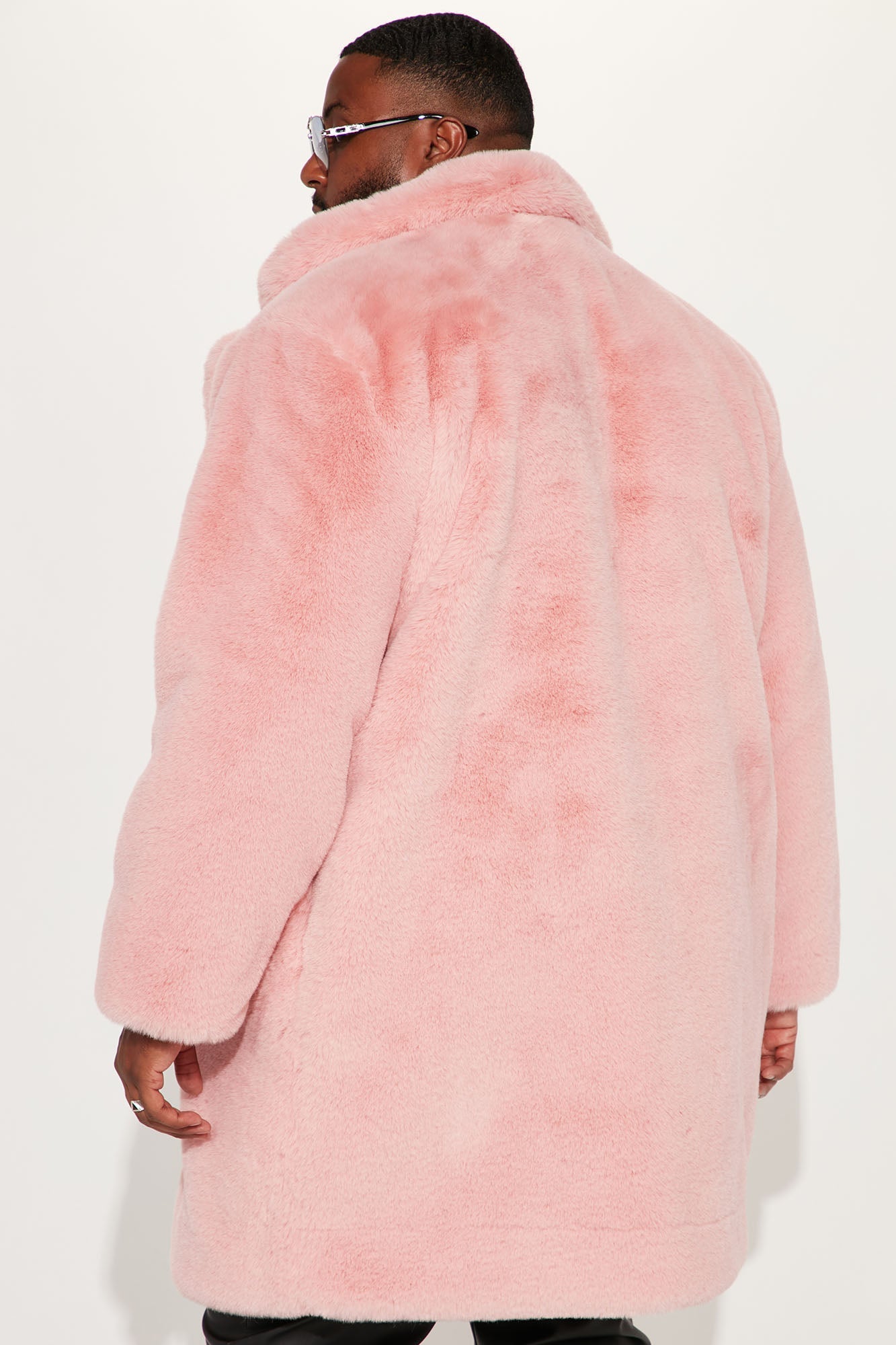 Caputo Faux Mink Fur Long Coat - Pink