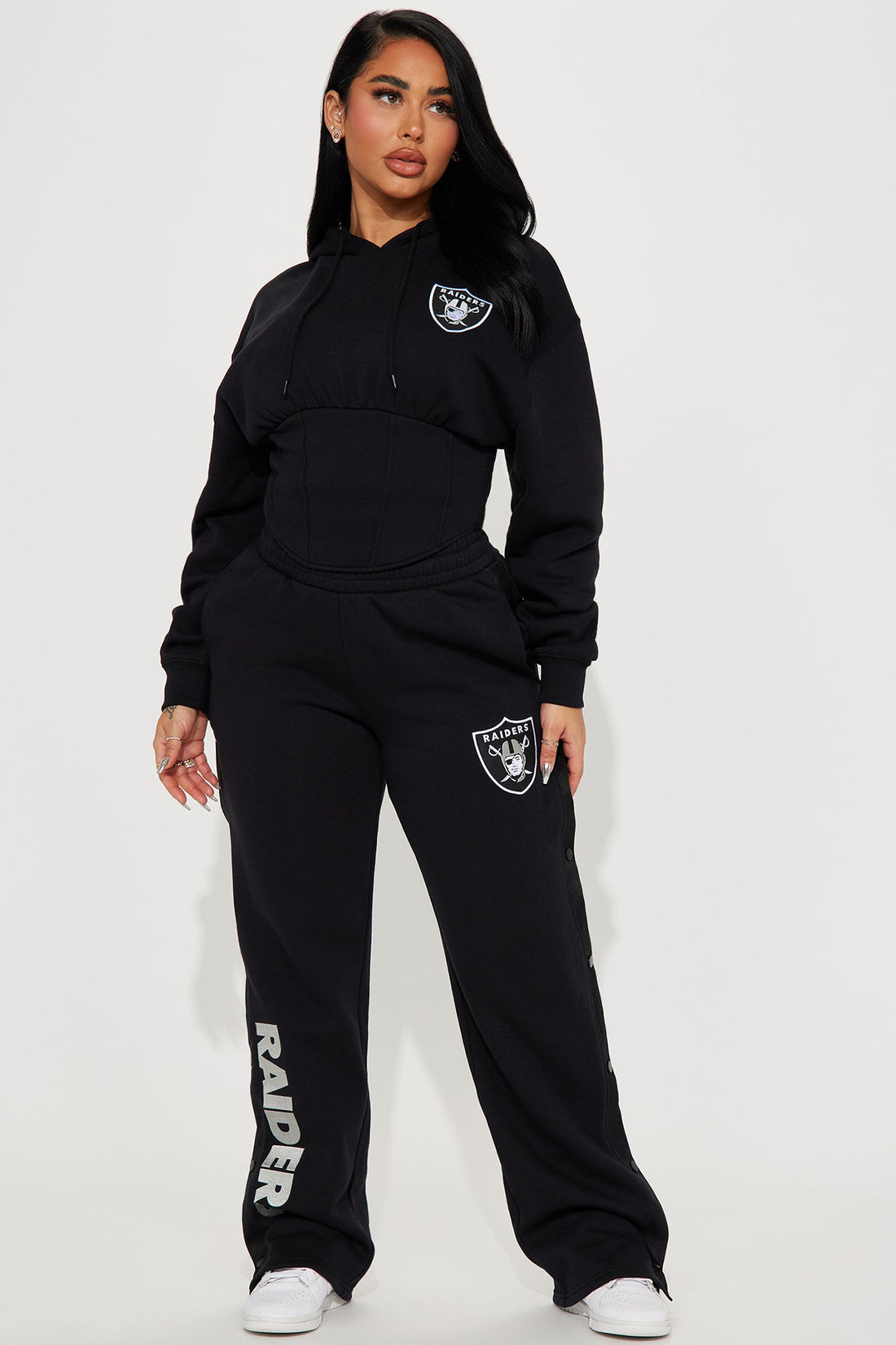 Raiders Corset Hoodie - Black