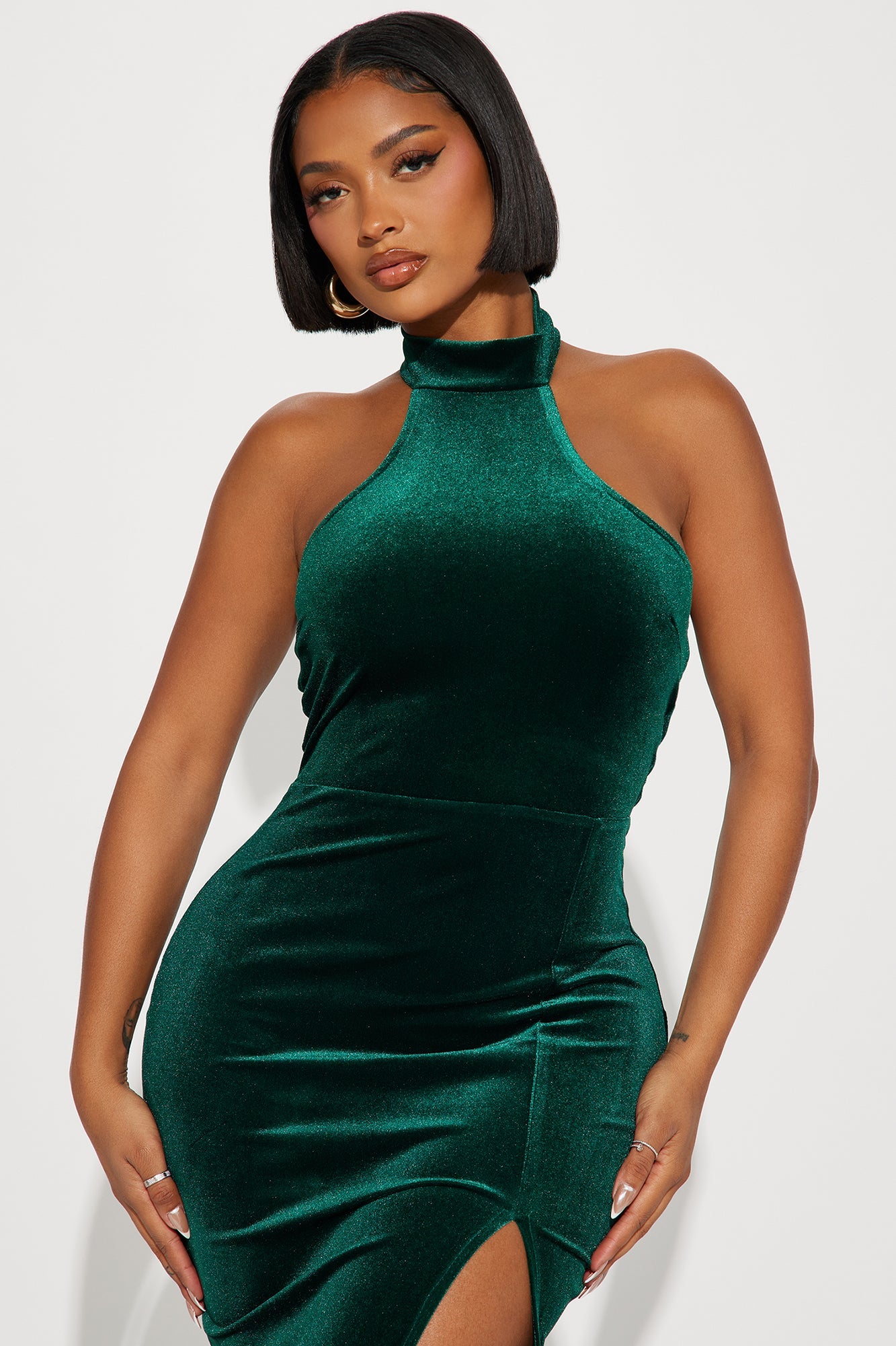 Peyton Velvet Maxi Gown - Hunter