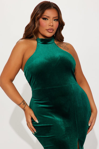 Peyton Velvet Maxi Gown - Hunter