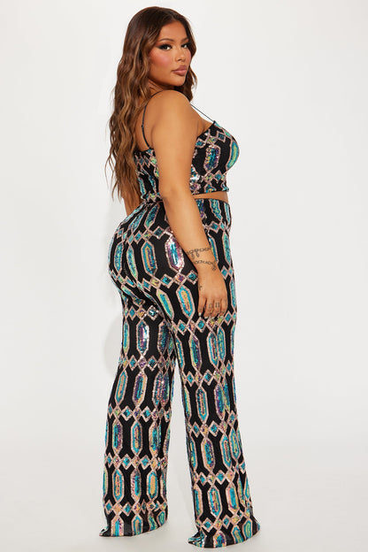 Just Your Fairytale Sequin Pant Set - Black/combo