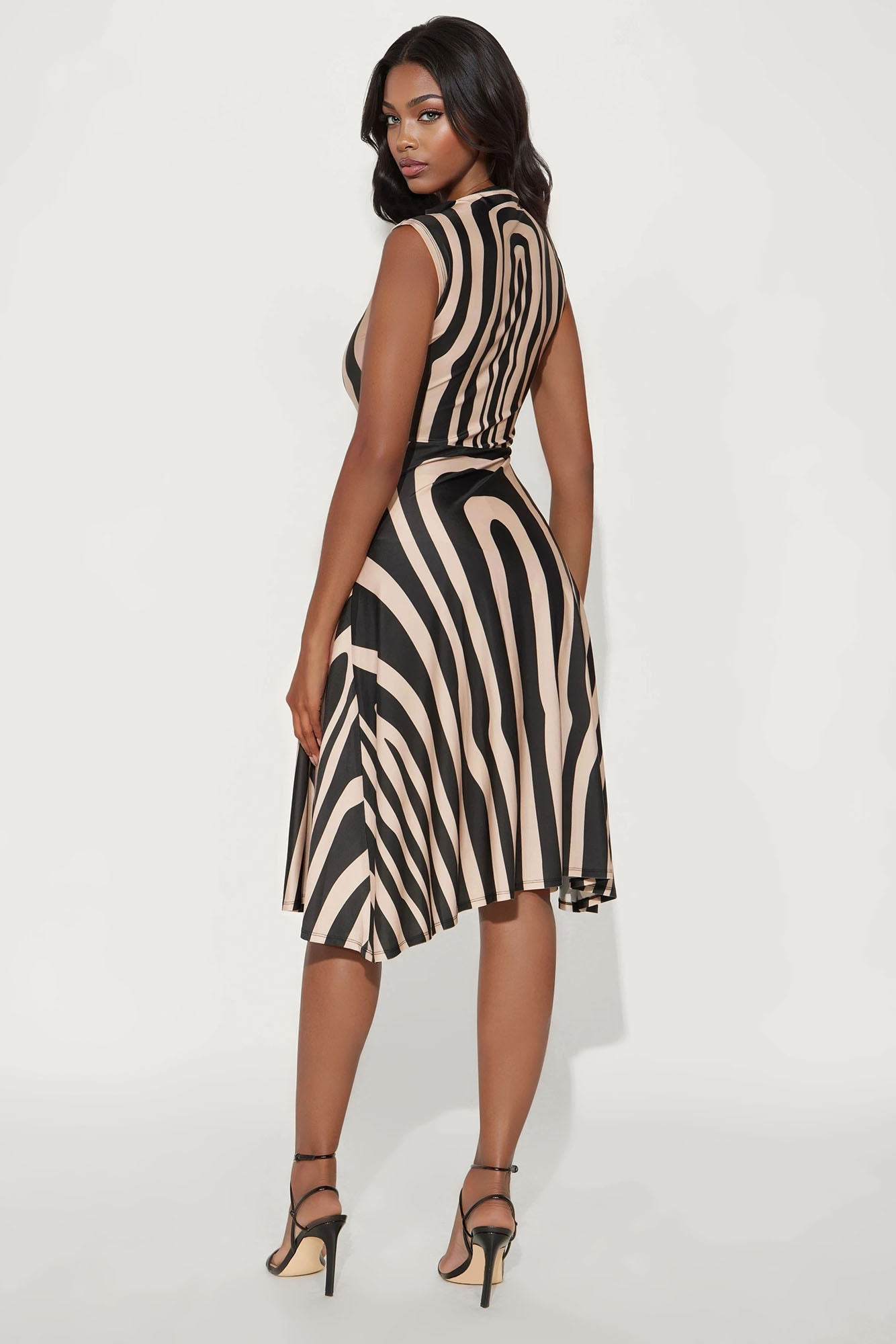 Magnolia Belted Midi Dress - Taupe/combo