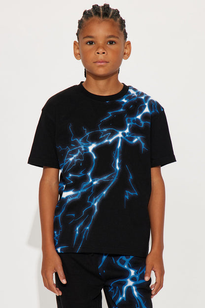 Mini Lighting Strikes Pant Set - Black/combo