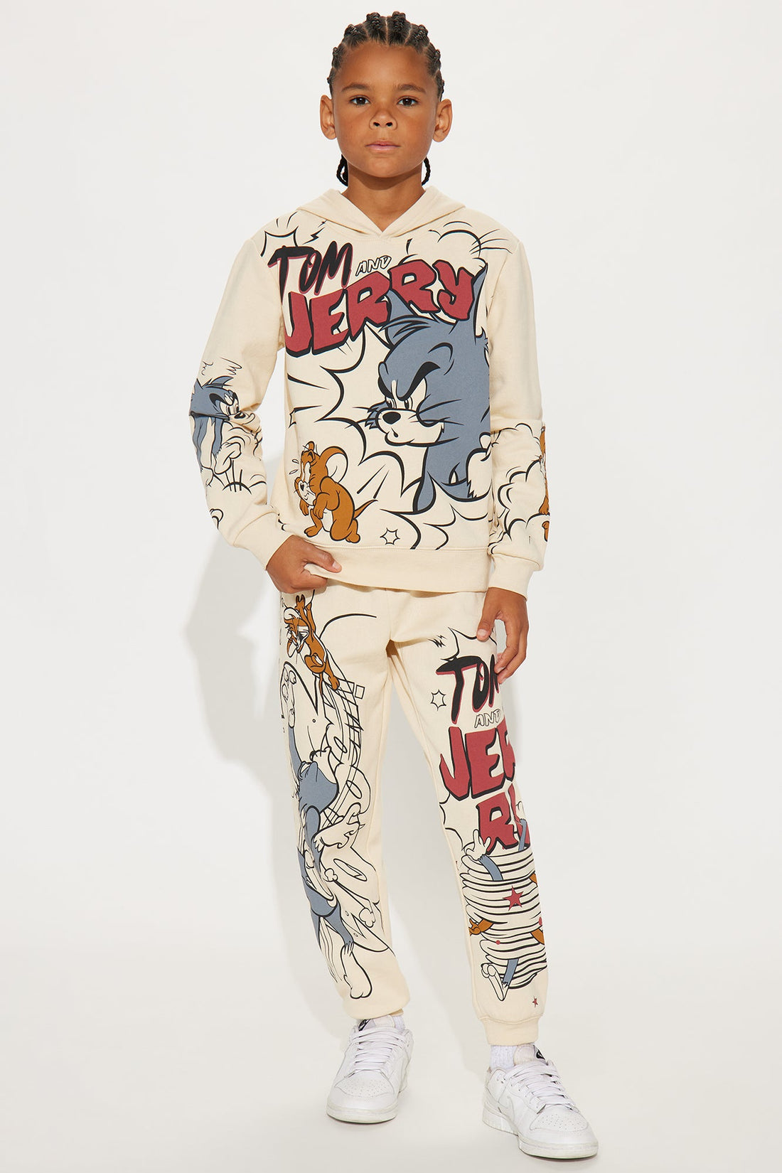 Mini Tom &amp; Jerry Hoodie And Jogger Pant Set - Natural