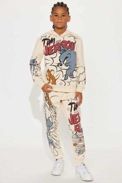 Mini Tom &amp; Jerry Hoodie And Jogger Pant Set - Natural