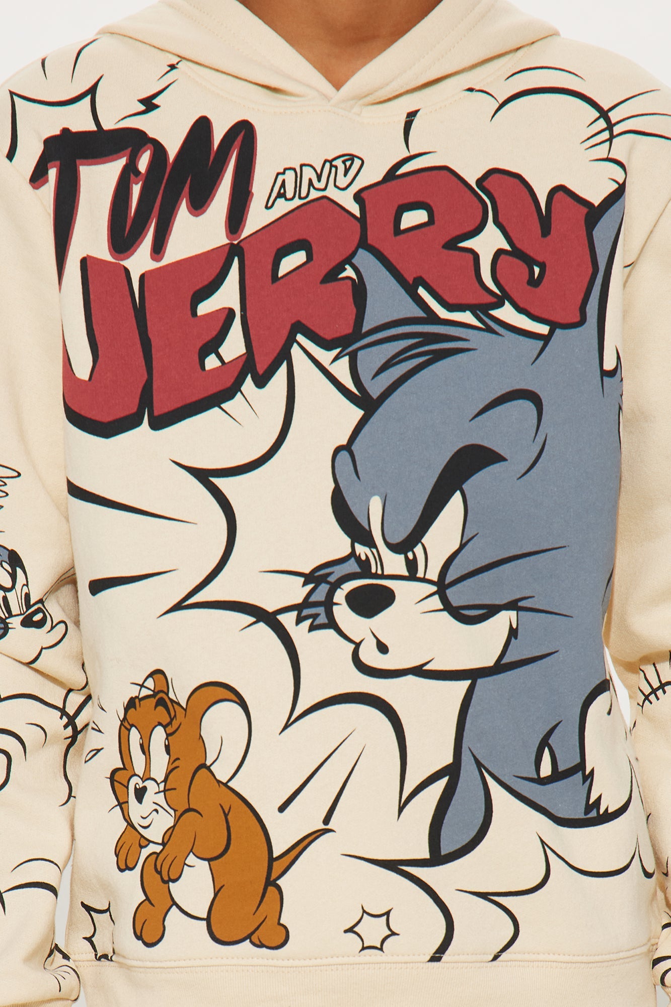 Mini Tom &amp; Jerry Hoodie And Jogger Pant Set - Natural