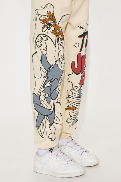 Mini Tom &amp; Jerry Hoodie And Jogger Pant Set - Natural