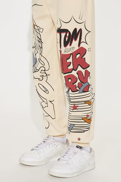 Mini Tom &amp; Jerry Hoodie And Jogger Pant Set - Natural