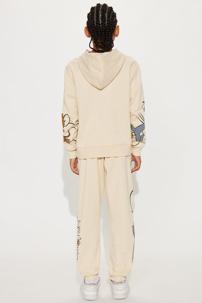 Mini Tom &amp; Jerry Hoodie And Jogger Pant Set - Natural