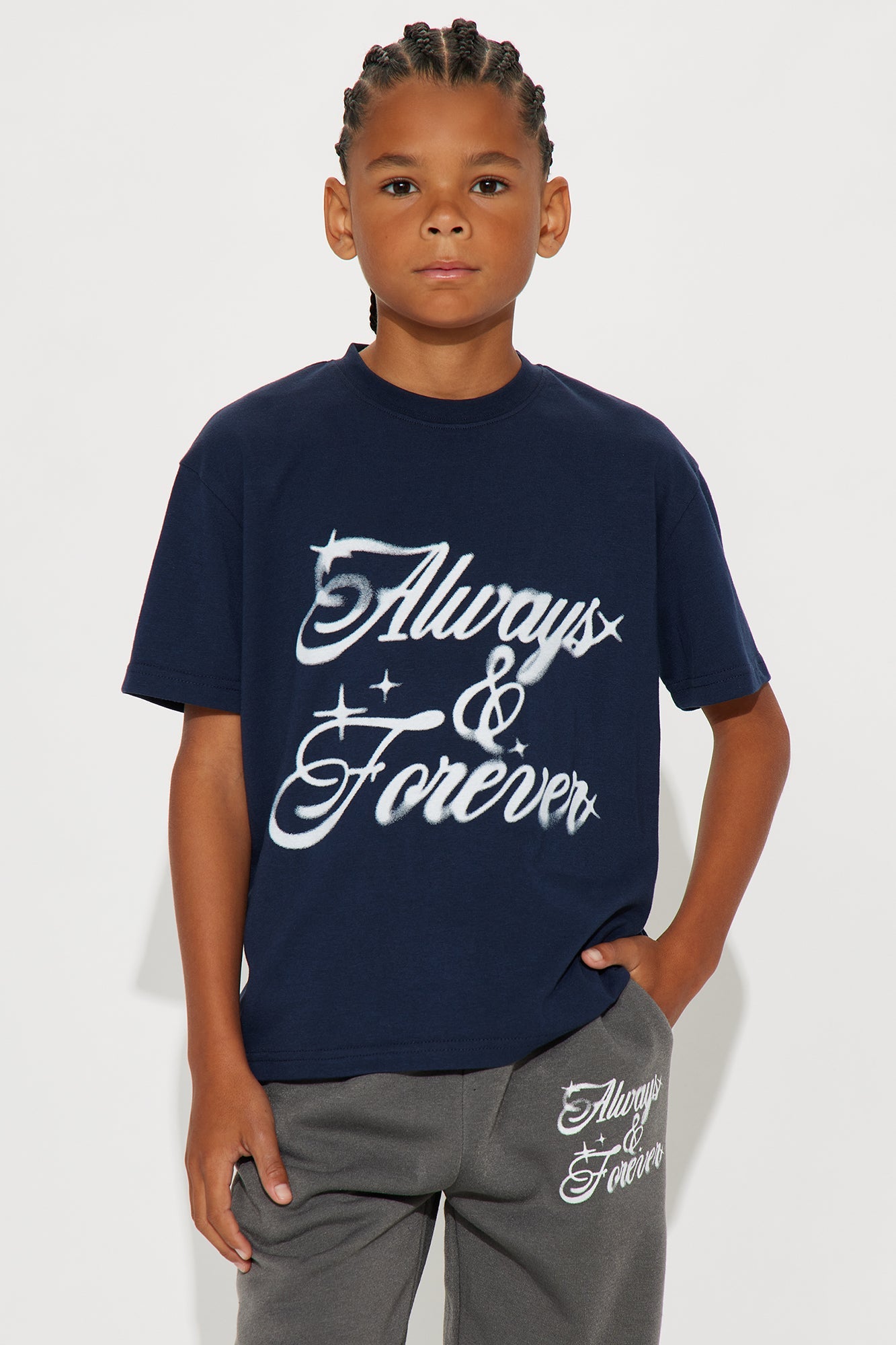 Mini Always &amp; Forever Pant Set - Navy/combo