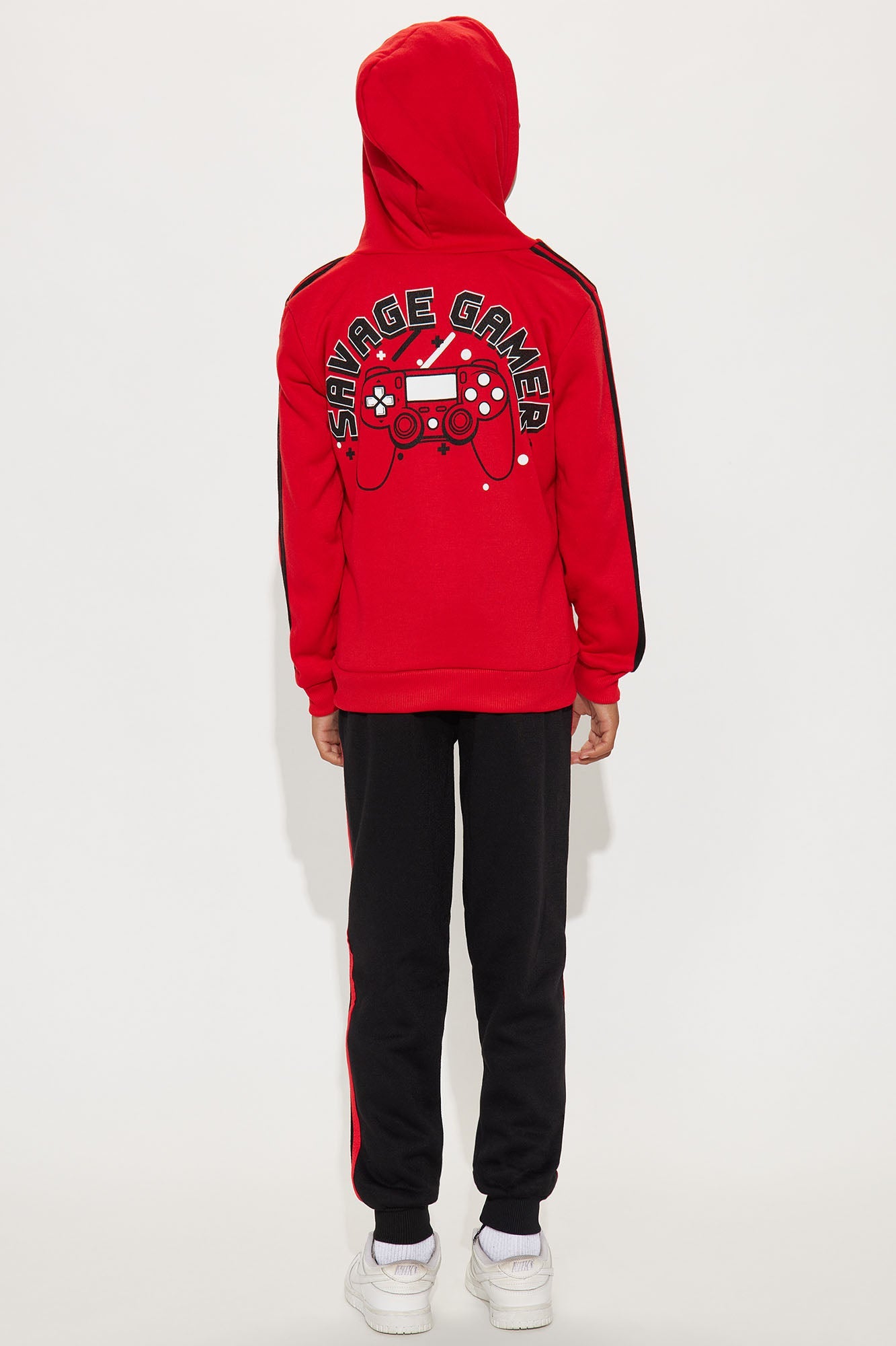 Mini Savage Gamer Pullover Hoodie And Jogger Pant Set - Red/combo