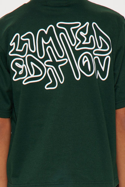 Mini Limited Edition Front/Back T-Shirt And Pant Set - Green/combo