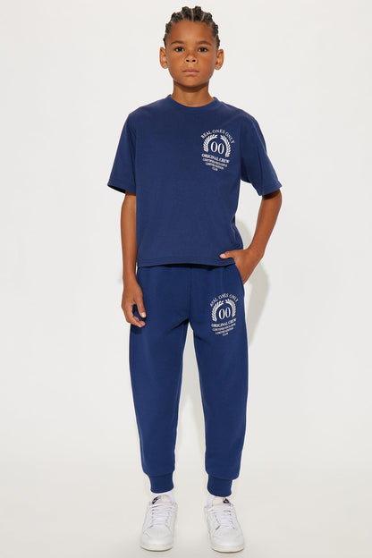 Mini Real Ones Only Front/Back T-Shirt And Pant Set - Navy