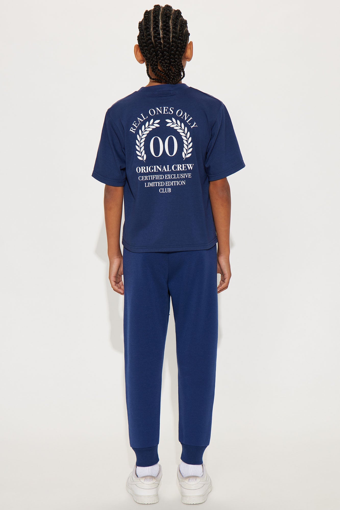 Mini Real Ones Only Front/Back T-Shirt And Pant Set - Navy