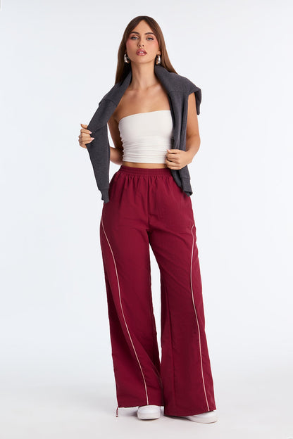 Precise Movement Windbreaker Track Pant - Burgundy/combo