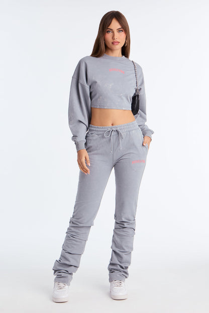 Fearless Energy Washed Pant Set - Grey