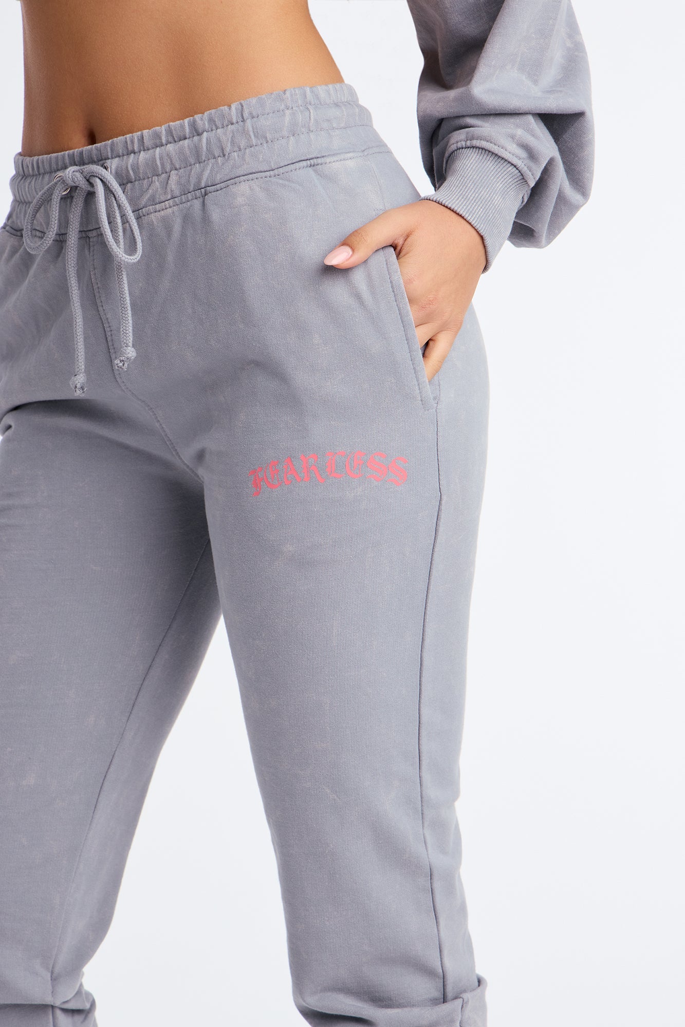 Fearless Energy Washed Pant Set - Grey