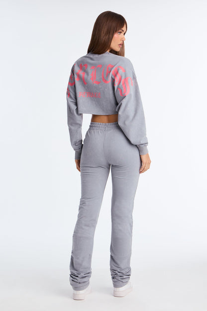 Fearless Energy Washed Pant Set - Grey